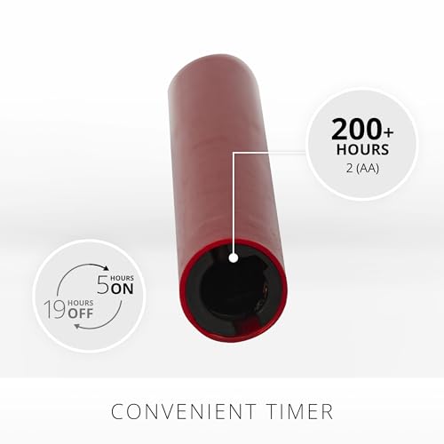 Image of Luminara - Flameless Battery Operated Taper Candle - Red - Pack of 2-1x9.75 - LED Flickering Flame - Realistic Safe for Home Kids and Pets