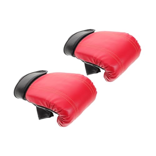 TOGEVAL 1 Par De Boxeo Sin Dedos Envolturas De Boxeo Dedo Guante Mitones Kickboxing Revestimientos Las Manos Espato Saco De Arena Equipo De Rojo PU