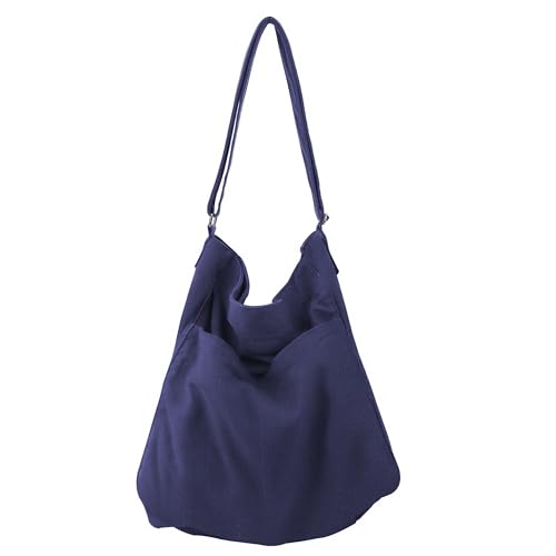 Bolsa grande hobo tipo tote para mujer azul miniatura 1