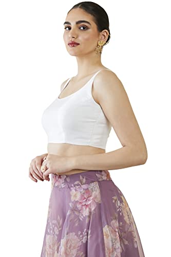 Image of Soch Womens Taffeta Solid Sleeveless Padded Blouse