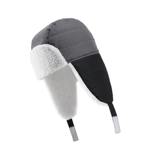 Windproof Earflap Winter Hat for Kids Waterproof Fleece Cap 60cm for Outdoor Skiing and Cycling Warm Hat for Boys and Girls Black