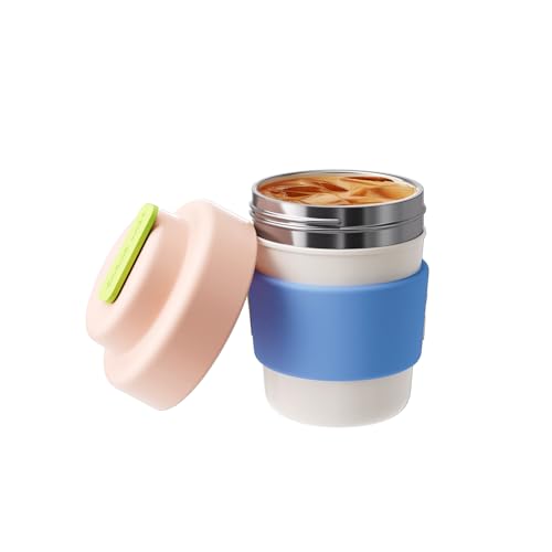 CHAKO LAB Insulated Travel Coffee Mug, Double vacuum wall,Easy to Grip,BPA free,Pink lid,14 OZ