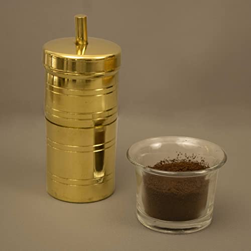 Image of Spillbox Traditional Brass 100ml Filter Coffee Maker, Brass, South Indian Drip Sytle Decoction Liquid Maker, Coffee Filter Vessel, Utensil- Vinsan Coffee Fliter Size 0- (Small)