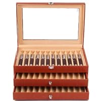 Scatola Portapenne MR Maestro Relojero Per 24 Penne - In Legno Noce, Con Vetrina, Espositore Collezioni
