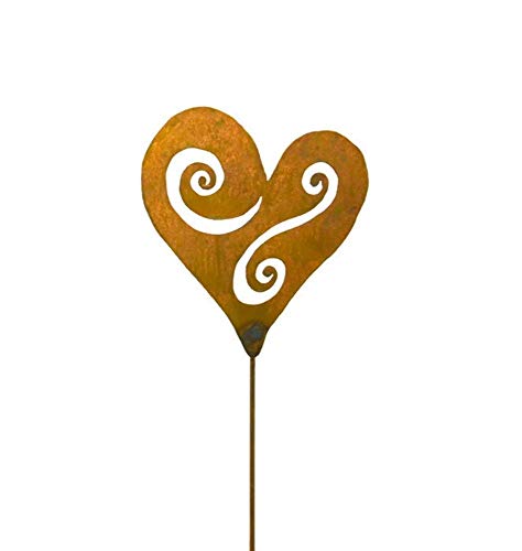 Open Heart Metal Yard Stake, Garden Art