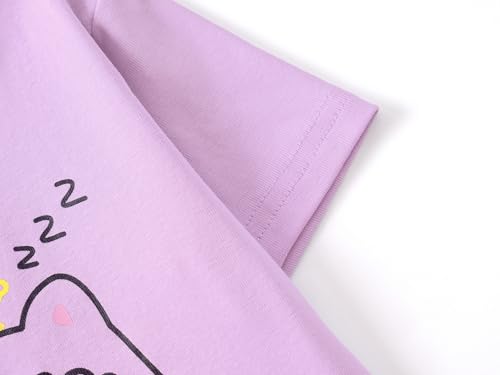 Topgal Girls Cotton Knit Pajamas Toddler Summer Top & Shorts Sung Fit Cartoon Print Sleepwear Clothes Set Size 4-144