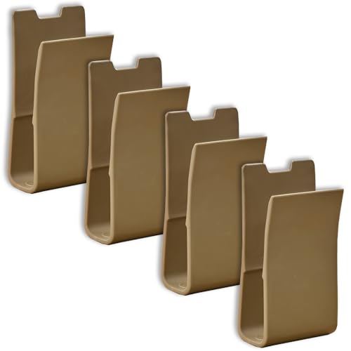 Magazine Pouch Insert Clips Hook Panel,Mag Pouch Retention Inserts Clip Kit, 556 762 Open Top Magazine Pouches Accessories,FDE(Pack of 4)