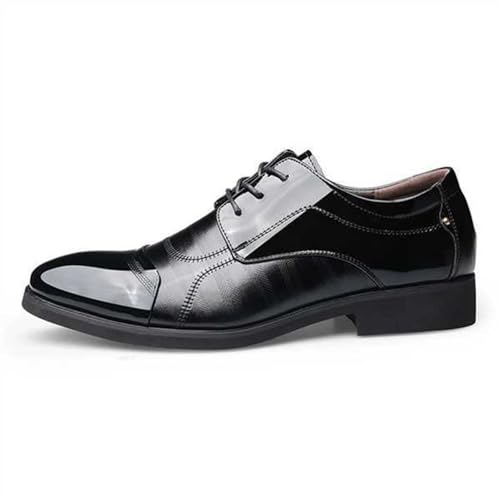 Men's Shiny Patent Leather Dress Shoes Men's Slip-On Leather Oxford Shoes Formal Business Casual Oxford Trendy Upper Tuxedo Shoes for Men PU Fashion Dress Sneakers Business