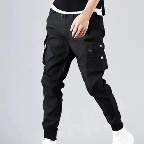 Men's Cargo Pants Casual Joggers Elastic Waist Drawstring Tapered Pants for Men Trousers Relaxed Fit with Pockets2
