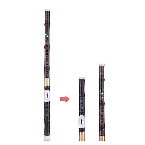 YIWENG Detchable Natural Black Bawu Ba Wu Querflöten Rohr Musikinstrument in G Key für Anfänger Musikliebhaber als Geschenk,Bawu