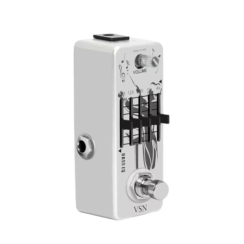 Menolana Pedal Ecualizador de bajo eléctrico Robusto para Bypass Real, 62.5, 125, 500 1 KHz, 4 KHz, 5...