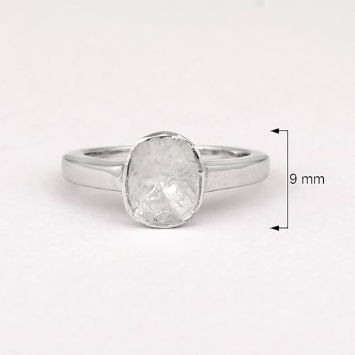 0.50ct Natural Uncut Polki Diamond Solitaire Ring For Women in 925 Sterling Silver April birthstone Jewelry for her Wedding Anniversary Birthday Engagement3