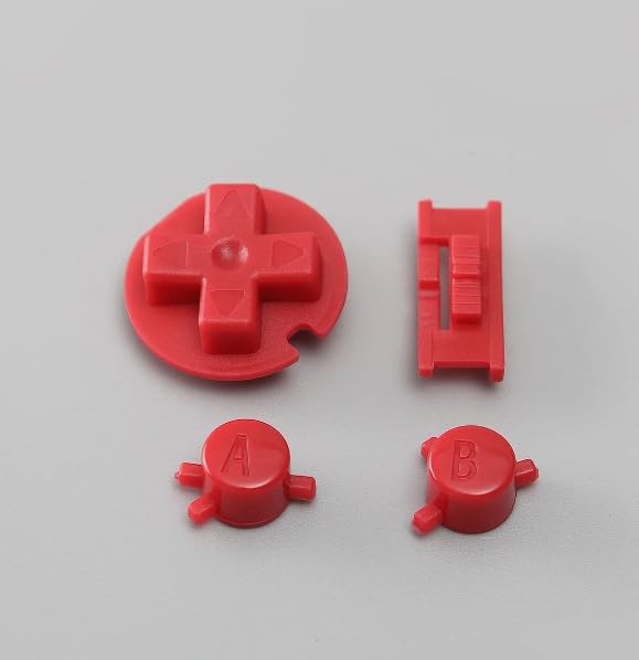 Image of Plastic Power ON Off Buttons Keypads Replacement for Gameboy Color GBC Button A B Control Button D Pads (Red)