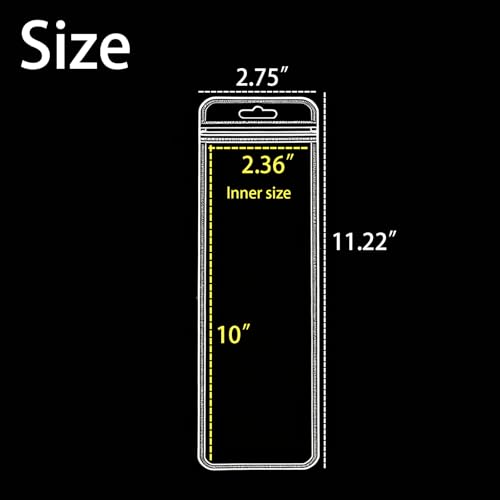 Image of 100 Pcs Resealable Beadable Pen Packaging Bags for Small Business,Clear Zipper Smell Proof Storage Bags for Party Favor Food Storage, Jewelry, Cosmetic,Candy (2.75x11.2inch)