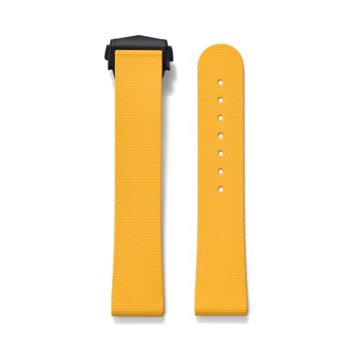 Bracelet montre anti-poussière caoutchouc fluoré 20mm fermoir papillon