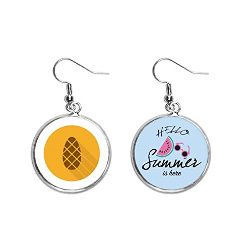 Pendientes de sandía con patrón naranja para el lóbulo en verano