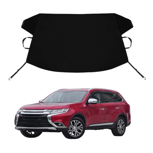 Image of Outlander Custom Windshield Cover for Ice and Snow Mit-su-bishi Outlander Heavy Duty 600D Oxford Fabric Windshield Protector Fit Waterproof Frost Snow Cover Winter Car Accessories