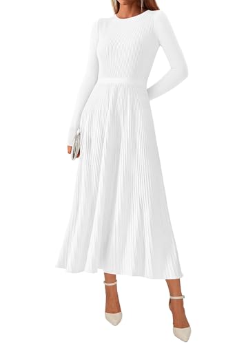 KIRUNDO Women Fall Business Casual Ribbed Knit Long Sleeve Bodycon