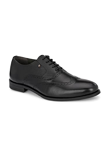 Image of San Frissco Men's Formal Shoes Leather Brogues Lace Up Footwear Cushioned Footbed with TPR Sole Lightweight, Flexible and Stylish for Office, Wedding, Parties and Dailywear