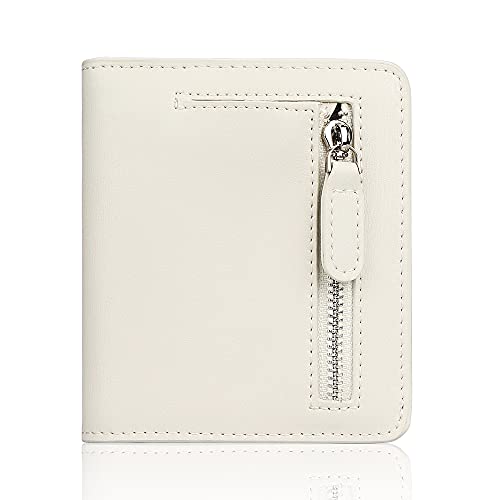 FUNTOR Small Wallets for Women, Ladies Small Compact Bifold Pocket RFID Blocking Genuine Leather Wallet for Women
