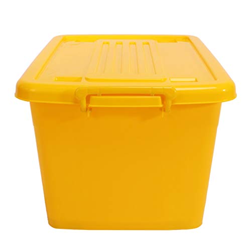LSHWHT HWH Yellow Wheeled Trash Can, 40L / 60L / 100L Hospital Turnover Box, Hospital Clinic Laboratory Trash Can Waste paper basket (Size : 53.5 * 40.5 * 32CM)