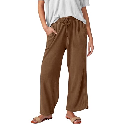 hlysgo Sweatpants Women Wide Leg Lounge Pants High Waisted Drawstring Fall Trouser Plain Workout Pants with Pockets 2025