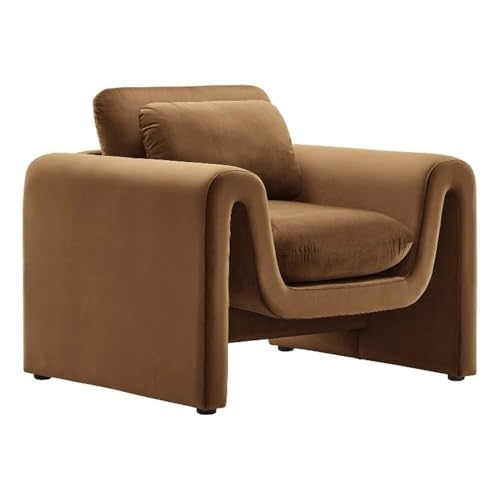 Sillón Curvo Terciopelo Marrón miniatura 1