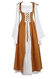 Renaissance Dresses for Women Medieval Costume Irish Long Over Dress Victorian Vintage Halloween Ginger XL