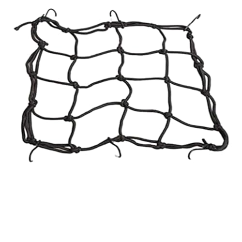 Image of GadiBike Bike Universal Bungee Cargo Luggage Net Holder for Motorcycle Strong and Elastic 30 x 30cm Mesh Rope Straps for Holding Bags Helmet Black Compatible with Bajaj Pulsar 220 F