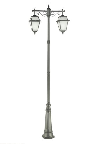 Roma Art. I427_C137_GA - Stunning Large 2 Light Post Classic Aluminium H324 cm Anthracite Grey (GA) Manufactured in Italy by VALASTROlighting - Recommended