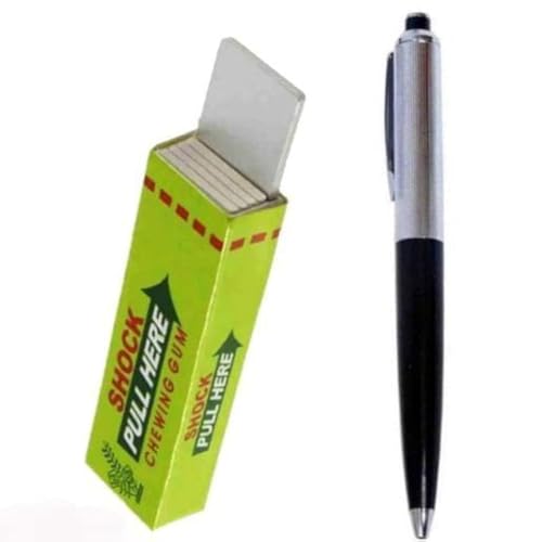 Image of pmw Electric Shock Pen and Gum -Wonderful Prank Fun Item -2 Pieces Combo- Multi Color