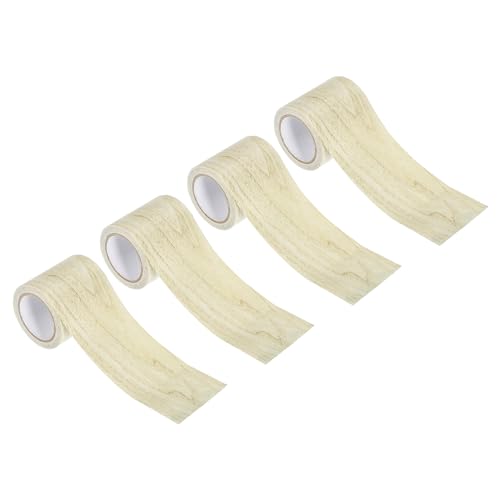 Image of PATIKIL Wood Grain Repair Tape 2.2 inch X15', 4 Pack Self Adhesive Realistic Textured Repair Tape Patch for Floor Door Table Cabinets Desk, Grey Oak