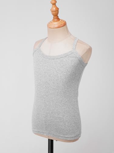 Kids Girls Dance Tank Tops Knit Spaghetti Straps Vest Cross Back Basic Camisole Sleeveless Sport Top Underwear4