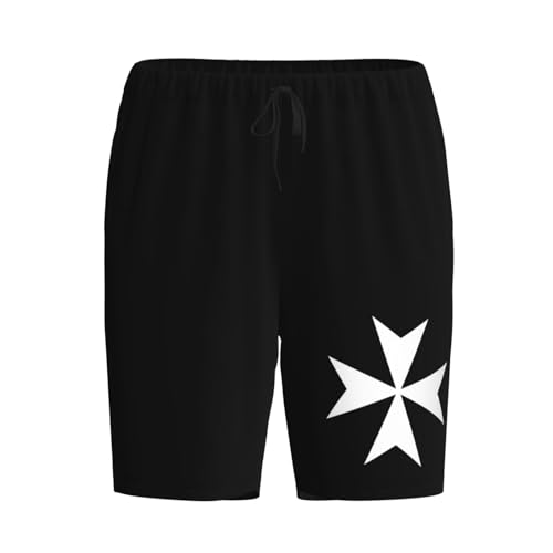 The Maltese Cross Pajama Shorts for Men, Men's Pajama Bottoms, Sleepwear for Summer2