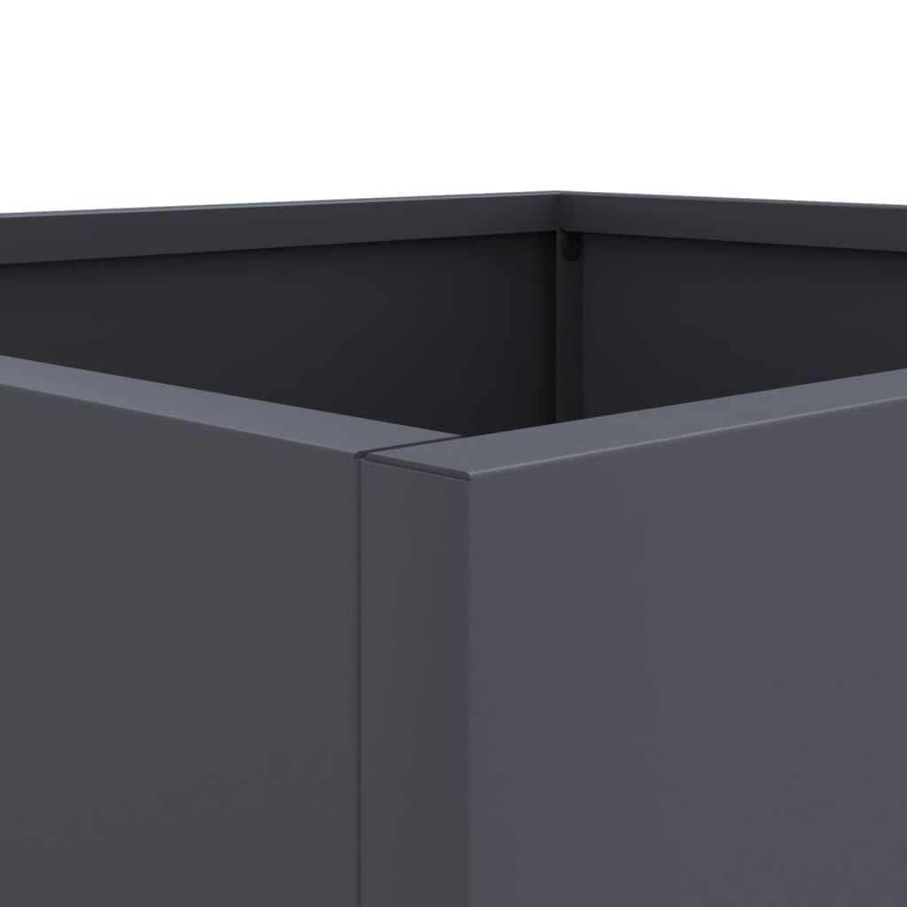 vidaXL Jardinière, Bac à Fleurs, Pot de Plantes, Boîte à Fleurs, Jardinière Surélevée de Jardin Patio Terrasse, Anthracite 49x47x46 cm Acier