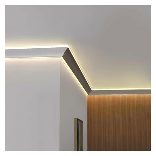 CHZDPP LED Strip Diffuser without Strip, Surface Mounted LED Light Trough for Stairs/Cabinets/Bookshelf/Corridor, Easy Install Indirect Lighting Skirting Boards(1000m/3280ft)