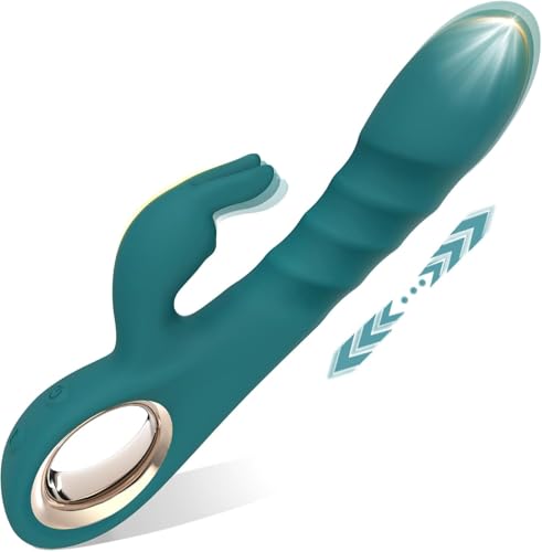 Image of Thrusting Dildo Vibrator Female Sex Toys - SeYouYou 3 in 1 Women Sex Toys with 10 Vibration & 5 Thrusting Modes - Clitoral Stimulator Vibrators Adult Toys for Women Couples(Green) | 3 in 1 Women Sex Toys Clitoral Stimulator Vibrators Adult Sex Toys for Women Couples Solo Pleasure