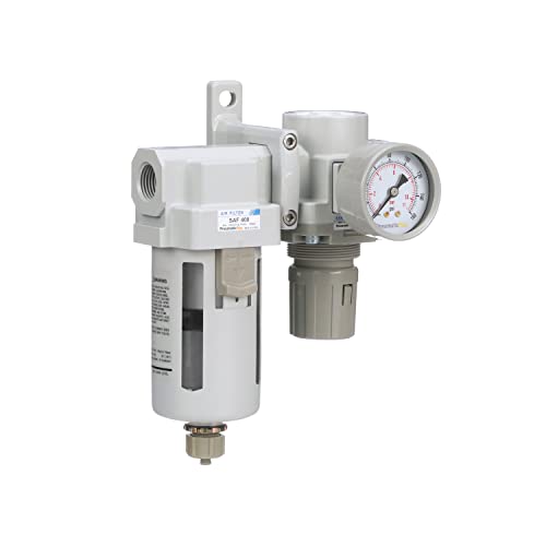 Pneumaticplus Sau420-N06G Compressed Air Filter Regulator Combo 3/4" Npt - Poly Bowl, Manual Drain, Bracket, Gauge #TOP4