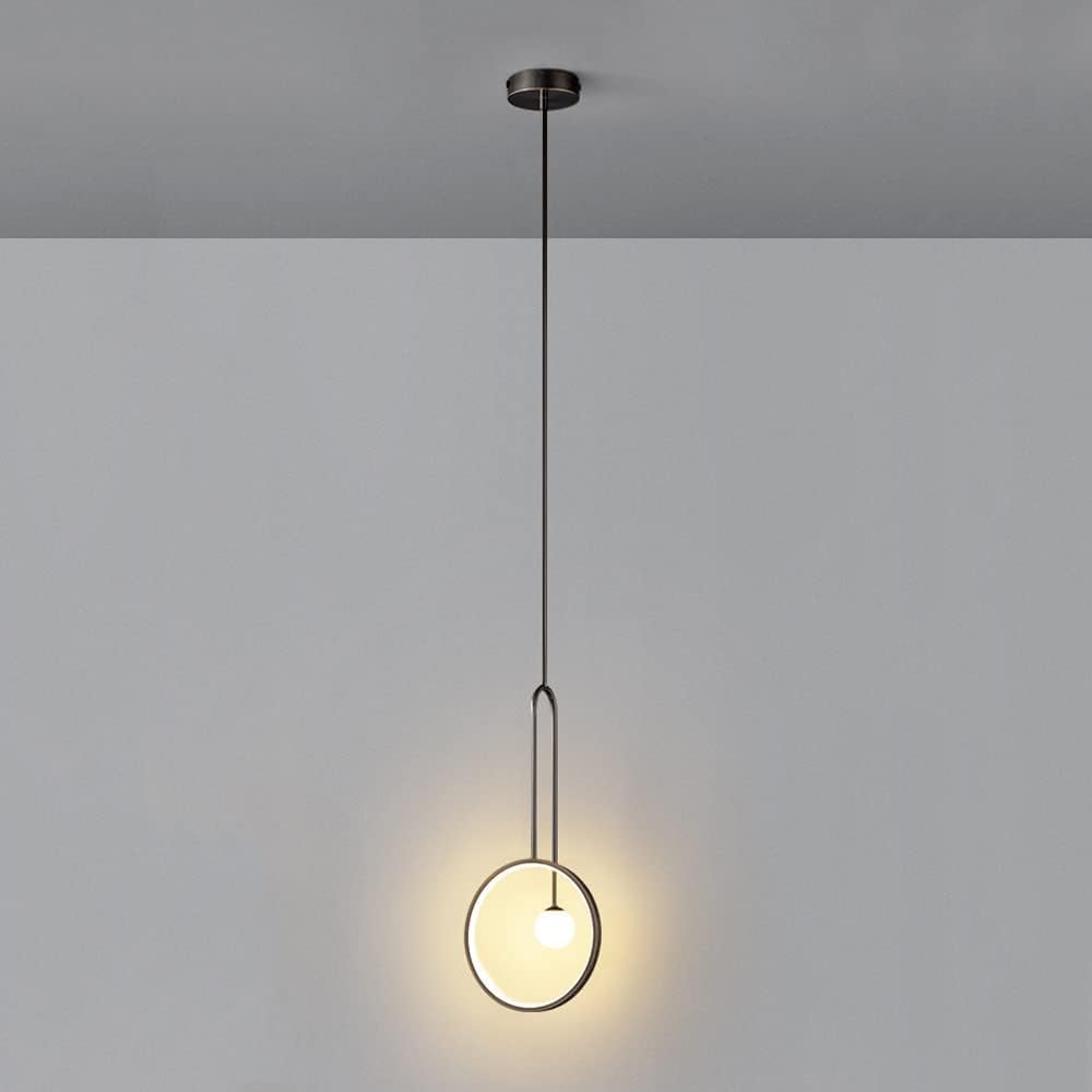 SXECAEPS Modern Brass Chandelier LED Dimmable Glass Pendant Light 1, Living Room Hallway Decor Suspended Fixture Home Bedside Ceiling Hanging Lamp,for