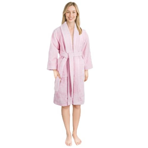 American Soft Linen Women’s Cotton Terry Bathrobe 3X Pink