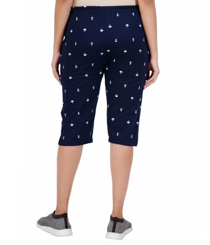 Image of FEEL TRACK Women Cotton Regular Fit Printed Capri (Pack of 1)