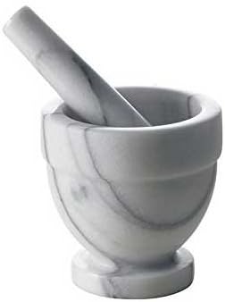 Kitchen in White Marble Mortar with Pestle White Marble Mortar + Pestle H.10 cm