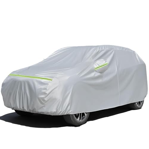 Favoto SUV Car Cover Waterproof - All Weather for Automobiles 6 Layers Heavy Duty Outdoor Full Car Cover Sun Protection with Side Zipper Windproof Straps, Universal Fit for SUV (188-198 inch)