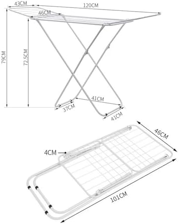 Clothes Drying Rack, Laundry Drying Rack with Adjustable Gullwing and Foldable for Easy Storage, Folding Clothes Drying Rack for Indoor and Outdoor Use