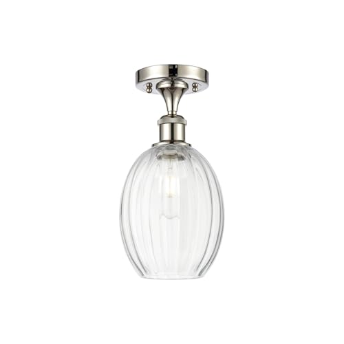 Innovations Lighting 516-1C-PN-G459-6CL Preston - 1 Light Bulb Shade Semi-Flush Mount-12 Inch Tall and 6.25 Inch Wide