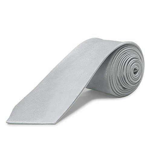 OcioDual Corbata Plata Hombre, Corbatas de Hombre Modernas, Corbata Lisa Elegante para Traje de Boda, Negocios, Celebraciones, Eventos, Fiestas, Gravatas Hommes, Corbatas Estrechas