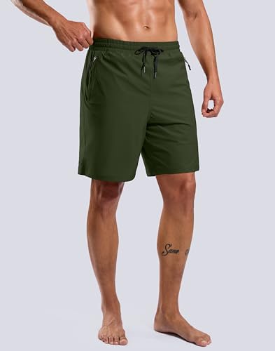 Image of G Gradual Mens Swim Trunks with Compression Liner 7 inch /9'' Quick Dry Board Shorts Swimsuit Bathing Suit for Men Zipper Pockets