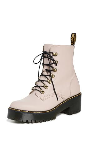 Dr. Martens Women's Leona Leather Heeled Boot, Vintage Taupe Sendal, 9