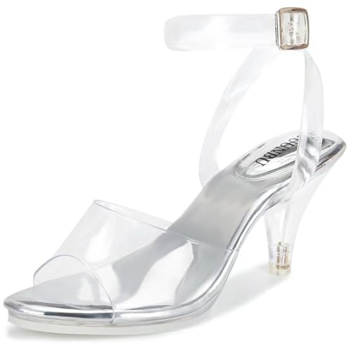 NBUUNBU Clear Heels For Women Ankle Strap Heels Sexy Transparent Platform Strappy Heel Sandals Open Toe Slingback Stiletto Comfy Dress Shoes High Pump Slip On Mules2