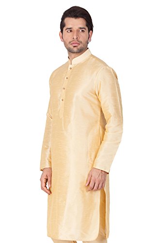 Image of VASTRAMAY Men Banarasi Silk Solid Kurta | Soft Cotton Blend Ethnic Kurta | Comfortable for Festive & Wedding Occasions